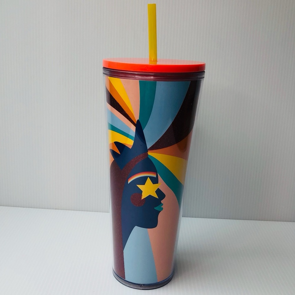 Starbucks 2020 Pride Rainbow Glitter Siren Cold Cup Tumbler Straw Venti Coffee